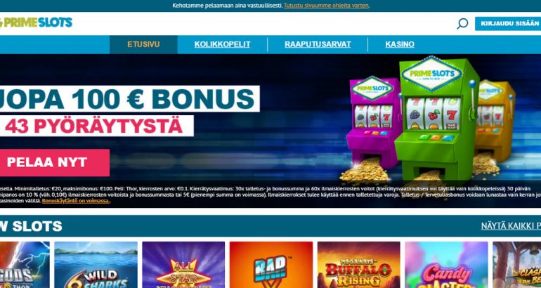 Primeslots casino kampanjat pyoraytysta bonus