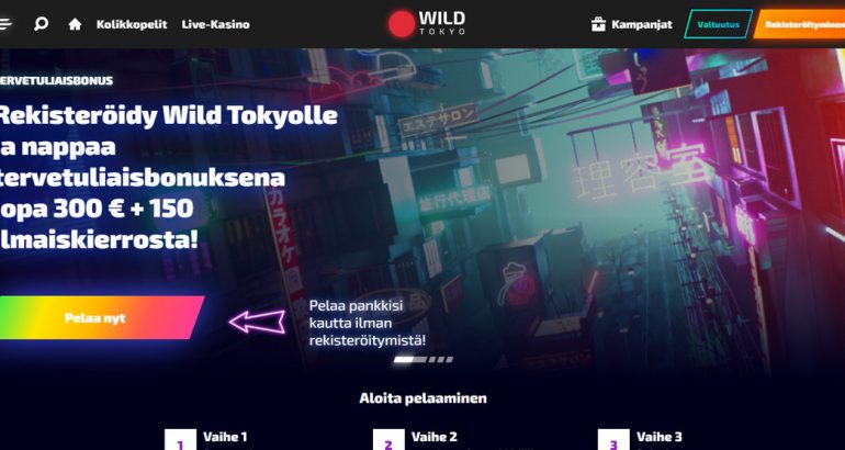 Wildtokyo casino ilmaiskierrosta ilman talletusta