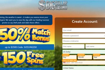 BigDollarCasino 150 Ilmaiskierroksia & 350% match Bonus koodi