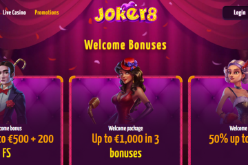 Joker8 Tervetuliaisbonus 100% up to 500€ + 200FS